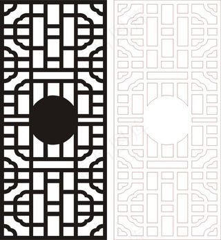 矢量镂空花纹边框底纹中式