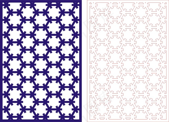 矢量镂空花纹边框底纹中式