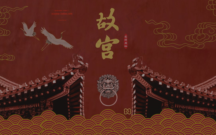 中国古典宫殿建筑psd模版下载