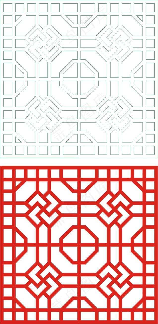 矢量镂空花纹边框底纹中式cdr矢量模版下载