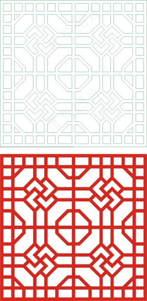 矢量镂空花纹边框底纹中式