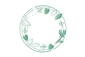 小清新|花鸟圆形边框psd模版下载