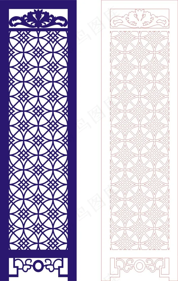 矢量镂空花纹边框底纹中式cdr矢量模版下载