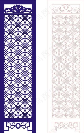 矢量镂空花纹边框底纹中式