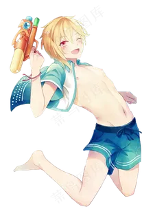 夏日泳装可爱男孩