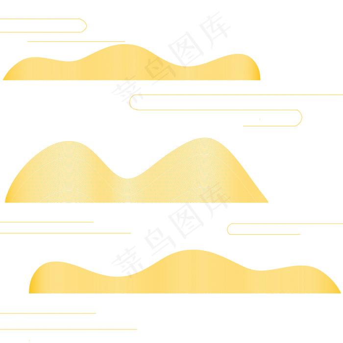 简约远山云环绕线条