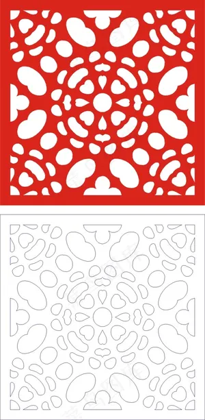 矢量镂空花纹边框底纹中式