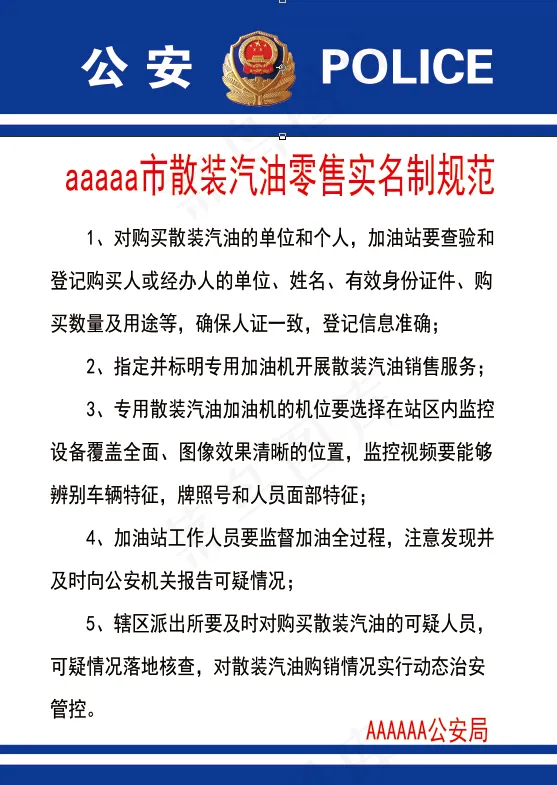 散装汽油零售实名制规范psd模版下载