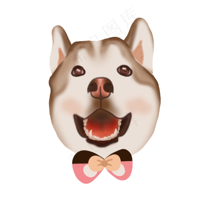 二哈哈士奇手绘小狗