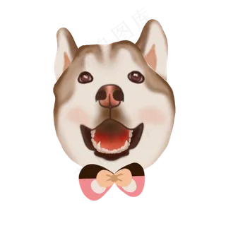 二哈哈士奇手绘小狗