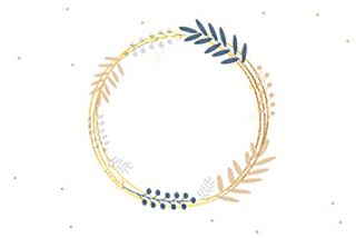 小清新|花鸟圆形边框