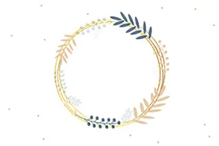 小清新|花鸟圆形边框