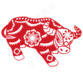 剪纸新年牛