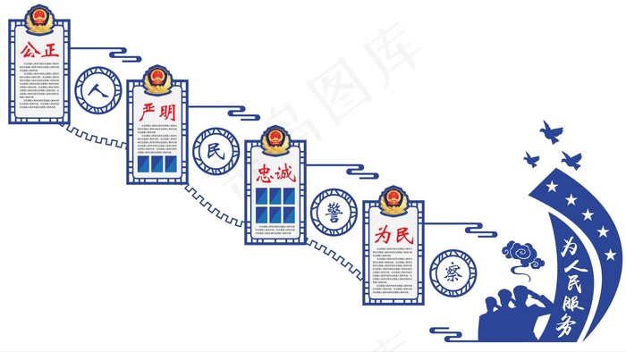 楼梯廉政文化墙图片ai矢量模版下载