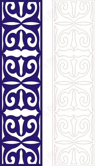 矢量镂空花纹边框底纹中式