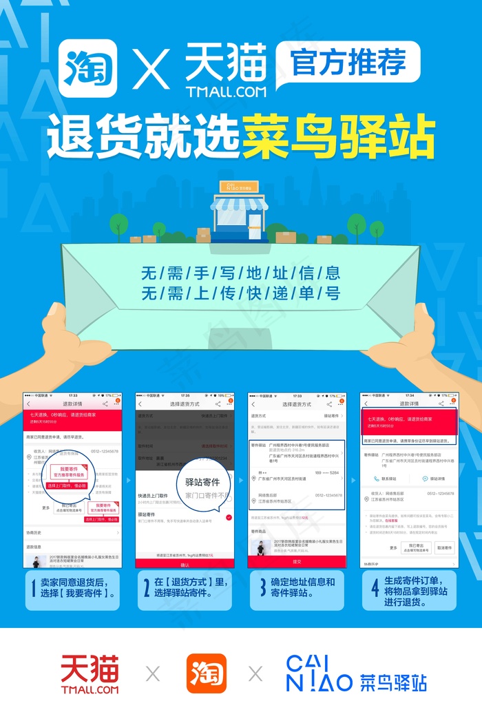 菜鸟驿站700X500展板