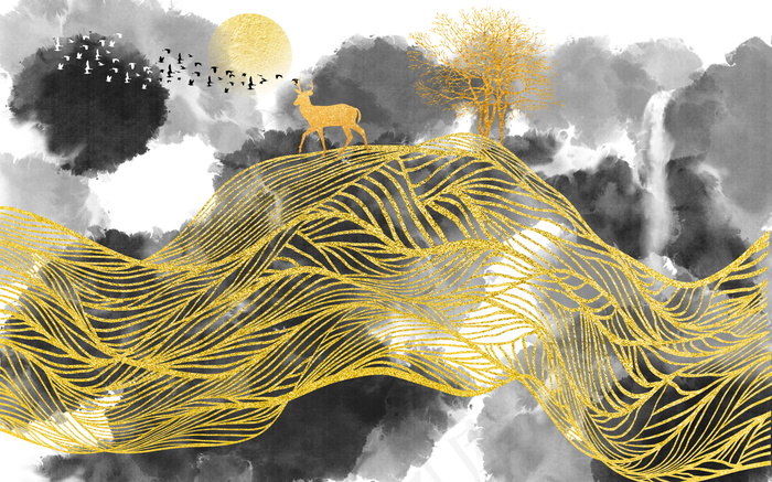 金色背景 中国风背景图片