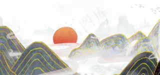 中国风水墨大气背景墙 