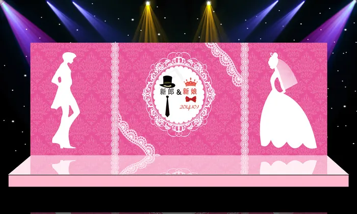 粉色舞台背景psd模版下载