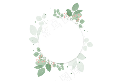 小清新|花鸟|圆形边框