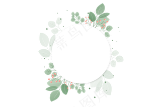 小清新|花鸟|圆形边框