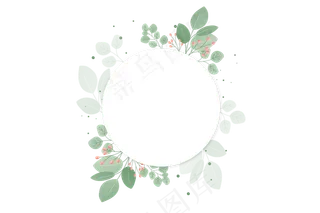 小清新|花鸟|圆形边框