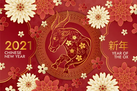 中国风牛年春节矢量展板 中国风牛年春节矢量展板