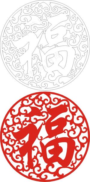 矢量镂空花纹边框底纹中式