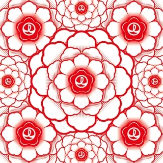 花朵图案 连续图案 图案 剪纸