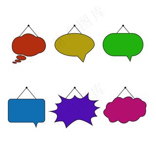 彩色标题框对话框免扣元素