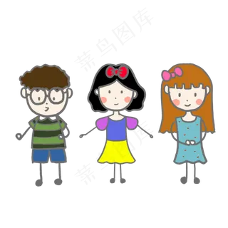 男孩女孩手绘卡通