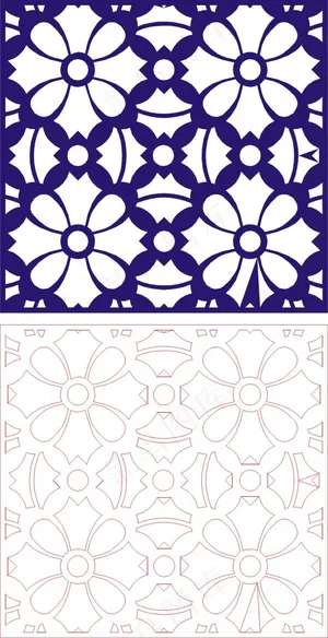 矢量镂空花纹边框底纹中式