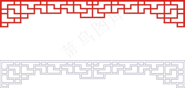 矢量镂空花纹边框底纹中式