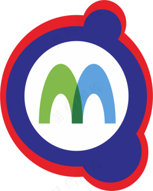 M几何logo红色logo创意