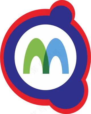 M几何logo红色logo创意