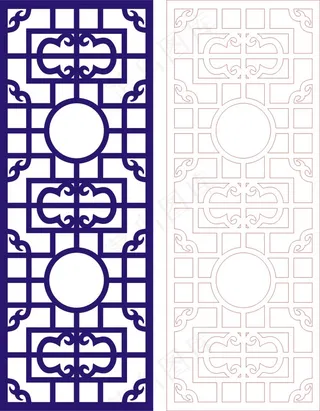 矢量镂空花纹边框底纹中式