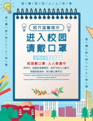 疫情海报 请戴口罩 