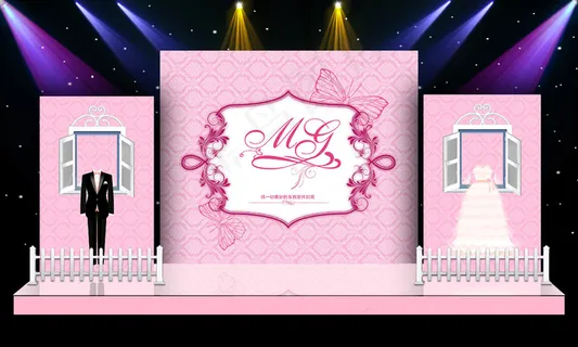 粉色舞台背景