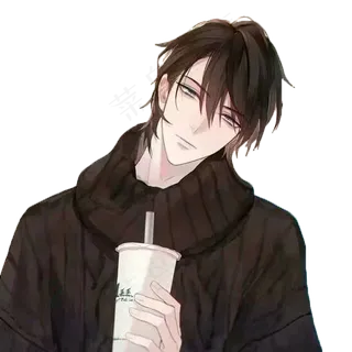 黑色  奶茶  男孩