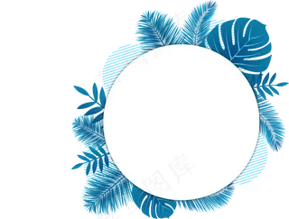 花鸟|圆形边框动植物元素