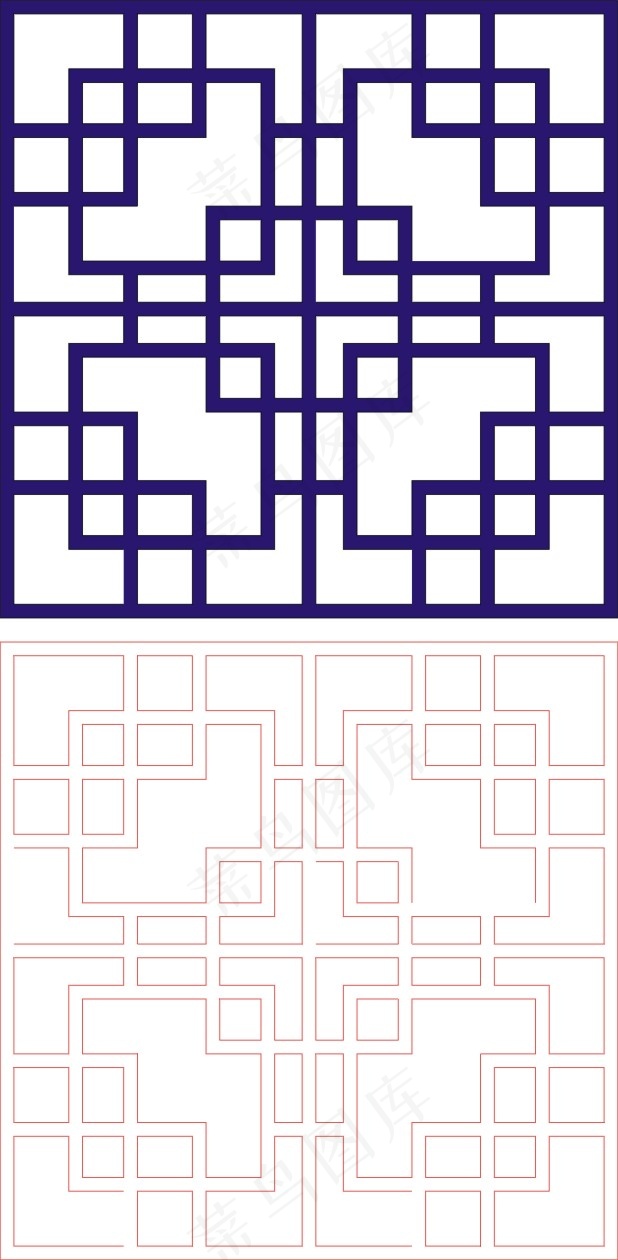 矢量镂空花纹边框底纹中式