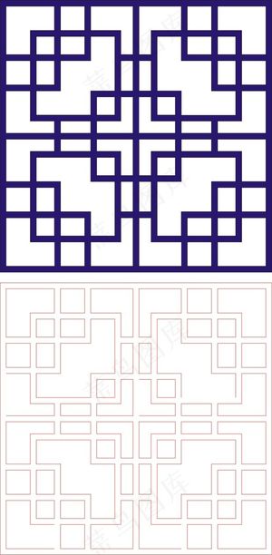 矢量镂空花纹边框底纹中式