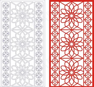 矢量镂空花纹边框底纹中式