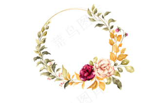 小清新|花鸟|圆形边框