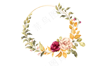 小清新|花鸟|圆形边框