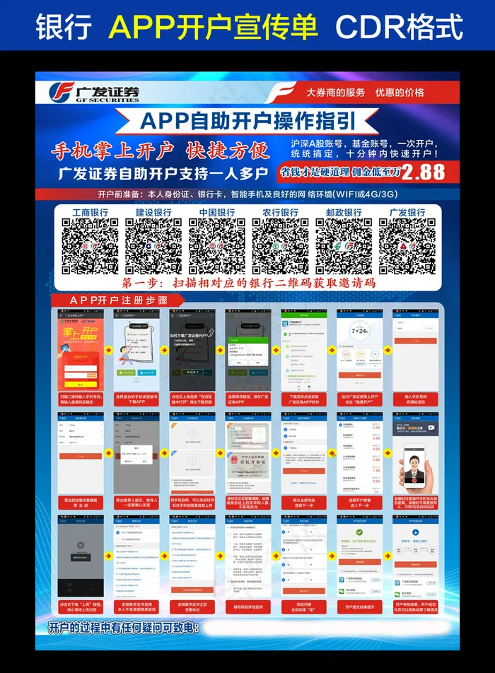 各大银行广发证券APP开户操作指南...cdr矢量模版下载