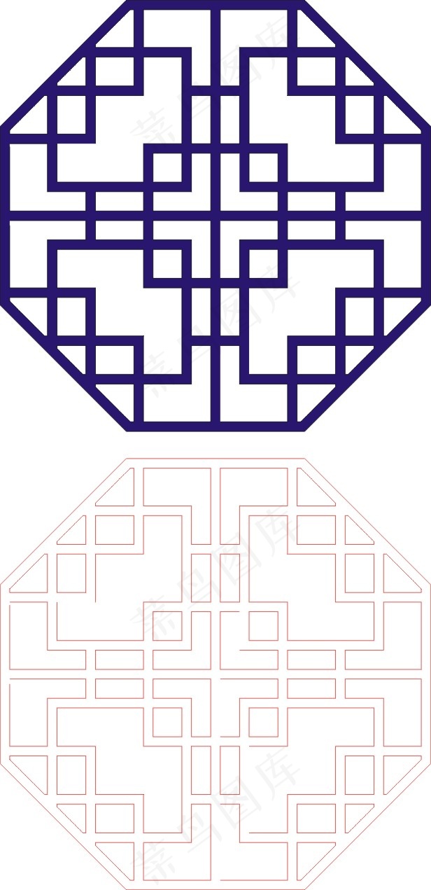 矢量镂空花纹边框底纹中式