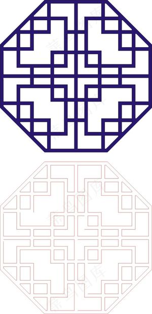 矢量镂空花纹边框底纹中式