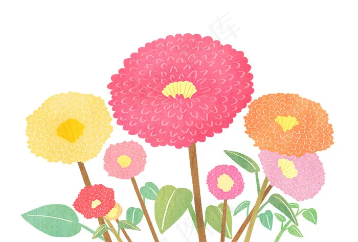 手绘鲜花图片psd模版下载