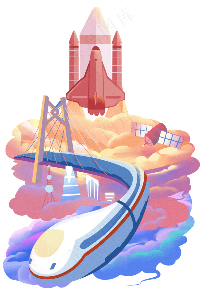 70周年礼赞中国插画